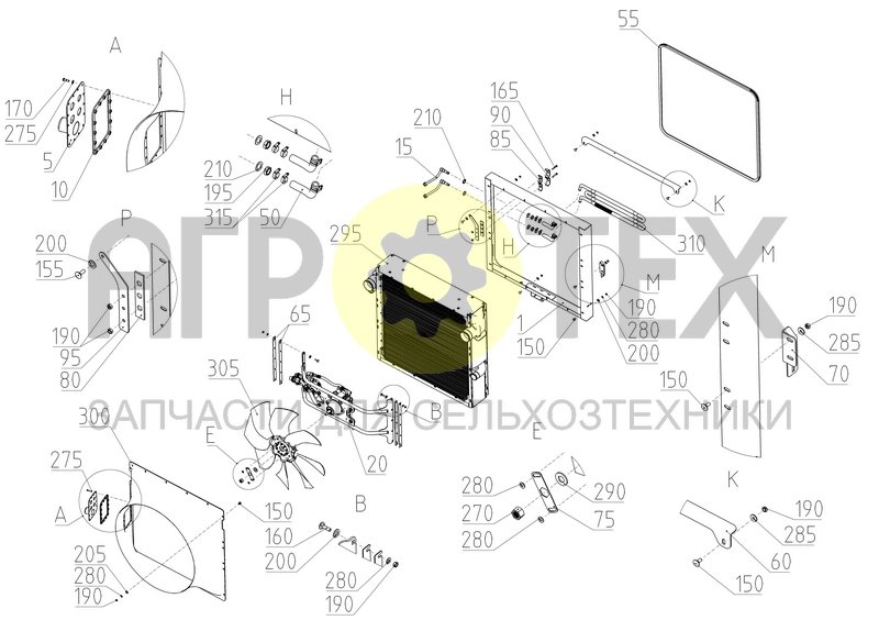 Чертеж Блок радиаторов (КСУ-2.05.07.200)